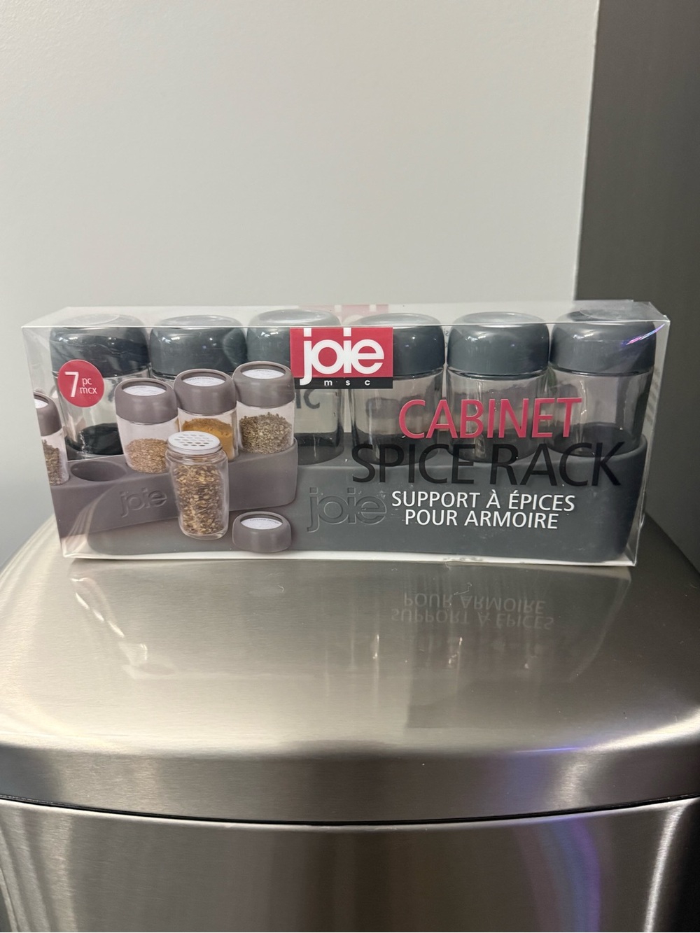 NEW Joie 6 Bottle Cabinet Spice Rack charcoal gray
